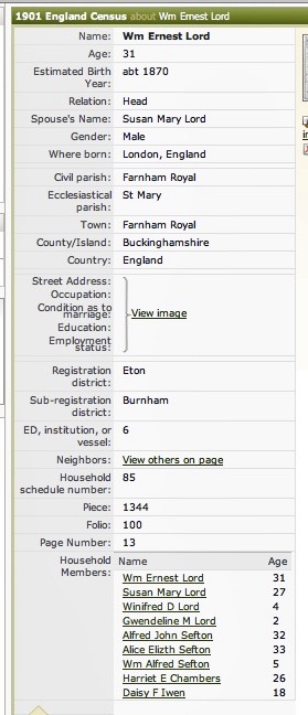 1901 census for WEL (transcribed)