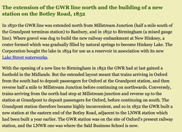 Builiding of the Botley Road station in 1852.