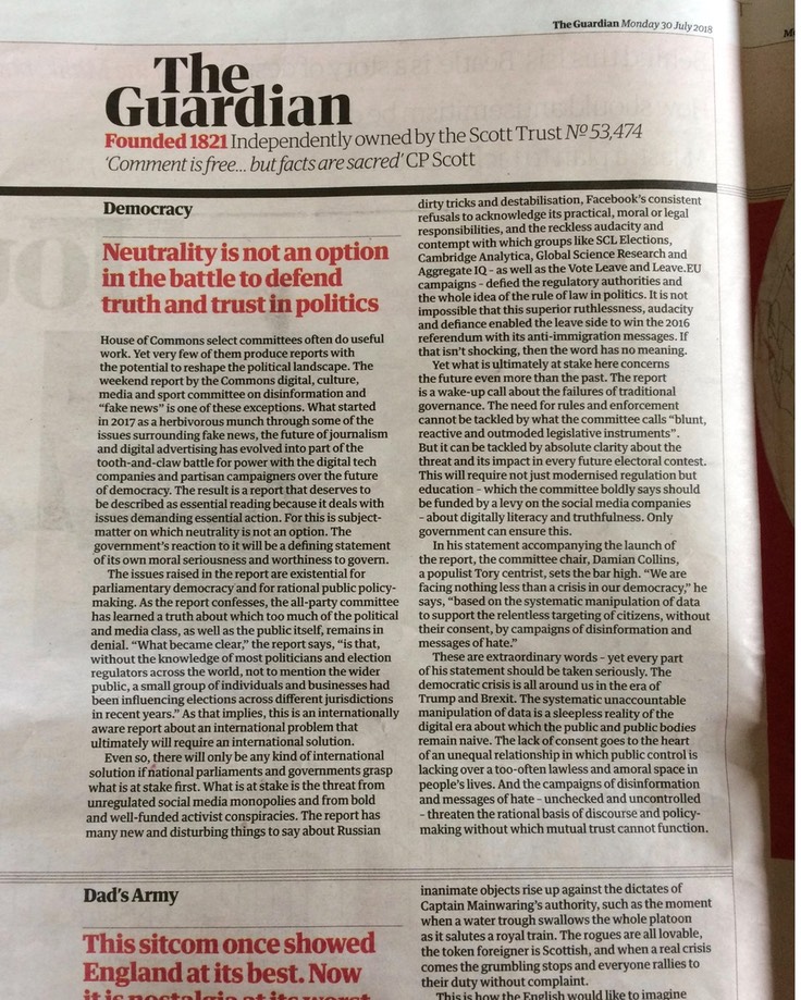 Guardian leader on the online cult.
